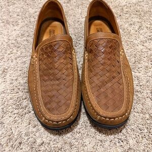 Classic Brown Woven Venetian Leather Loafers